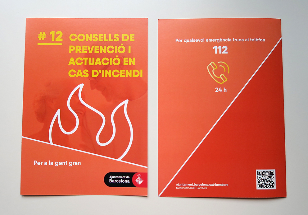 Díptics gent gran consells en cas d'incendi ajuntament barcelona